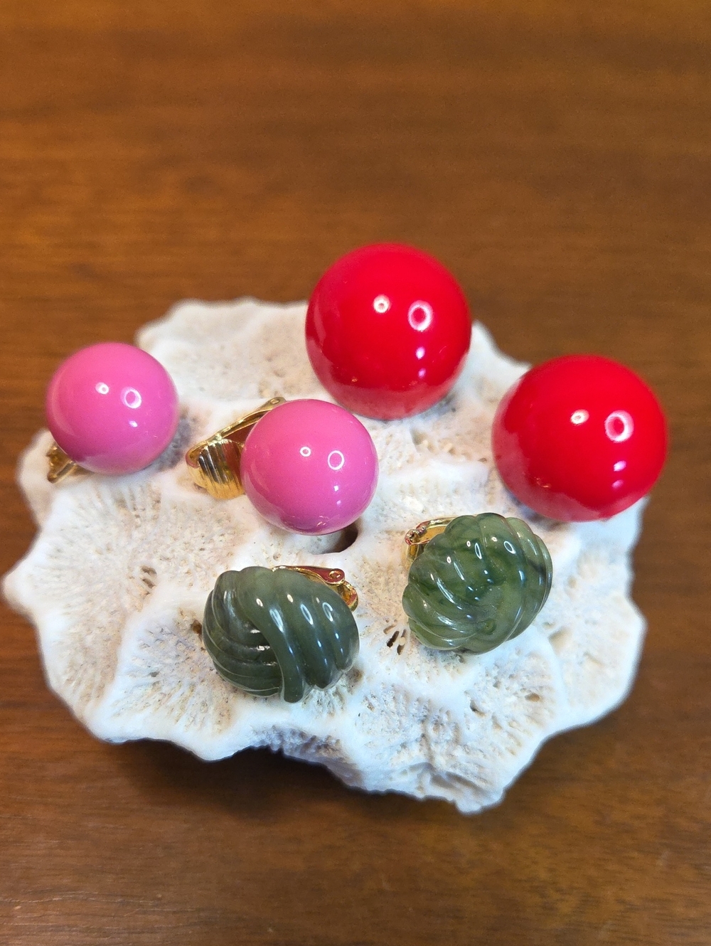 Vintage Clip Earrings Set Of 3 Goldtone